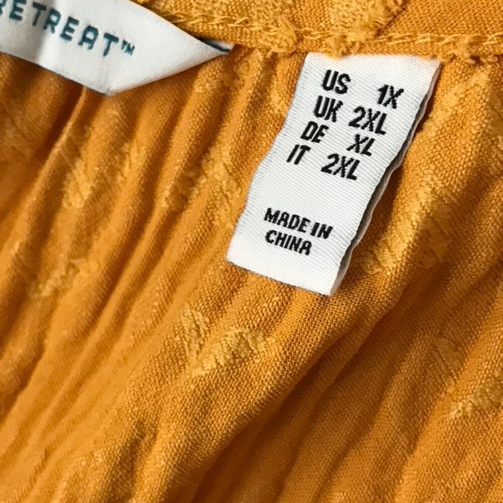 Denim & Co. Canyon Retreat Raglan Slv Top w/ Keyhole Neck -Gold (Sz) a613735 - Picture 6 of 6